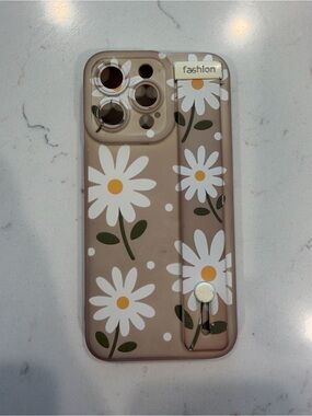 Fashion Daisy Floral Phone Case - Beige with White Daisies